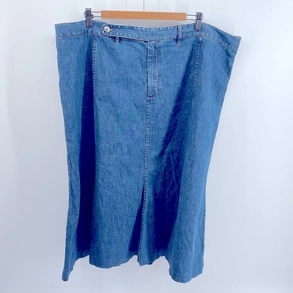 Vintage Y2K Lauren Jeans Co. plus sized denim jean tulip flared midi skirt 22W - Picture 1 of 6